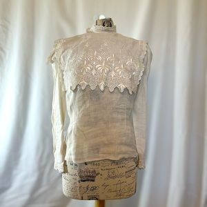 Liberty and Lucrezia Vintage Cream Linen Women’s Blouse